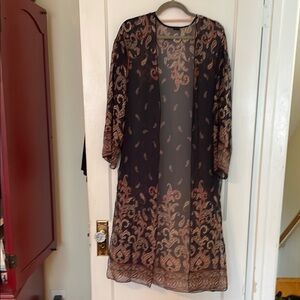 I JOAH Sheer Blue and Orange Kimono